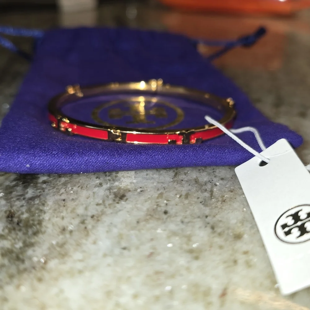 Tory Burch Red Enamel Bangle - Picture 2 of 3